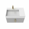 Castello Usa Amazon 30-inch Gray Left Vanity Set with White Top and Gold Handles CB-MC-30G-GLD-2056L-WH